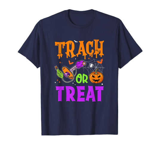 Respiratory Therapist Trach Or Treat Icu Rn Halloween Nurse T-Shirt