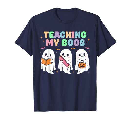 Teaching My Boos Spooky Teacher Women Cute Ghost T-Shirt