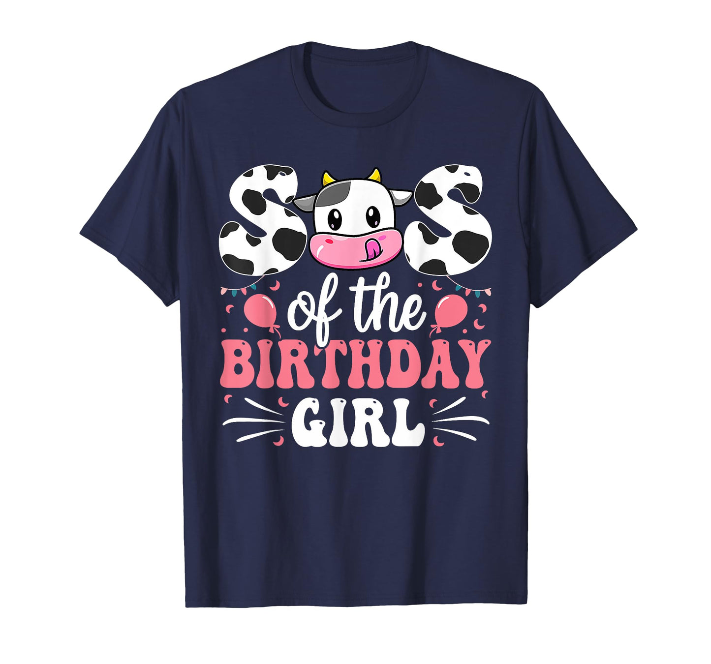 Sister Of The Birthday Girl Cow Family Matching 1st Birthday T-Shirt