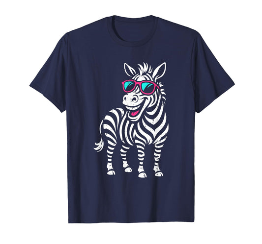 Funny Zebra Sunglasses Zookeeper Wildlife Safari Animal T-Shirt