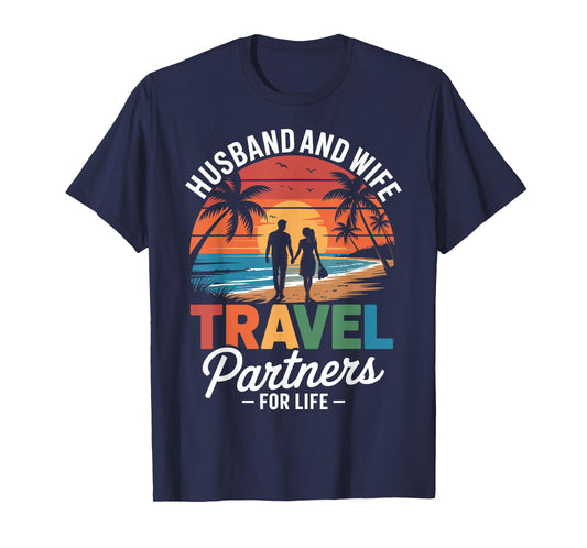 Husband and Wife Cruising Partners for Life Couples Cruise T-Shirt