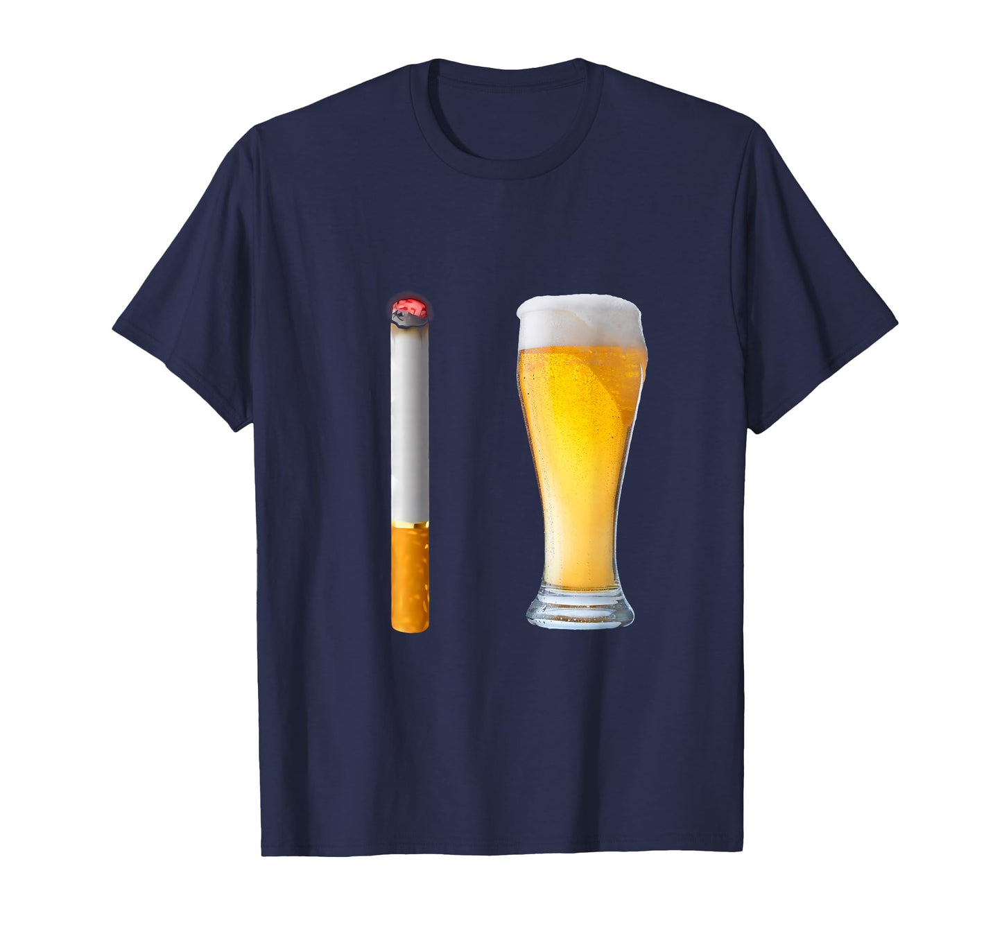 Vintage Beer and Cigarette Combo Bar Life Chill Design T-Shirt