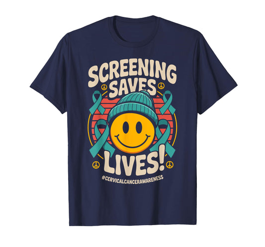 Screening Saves Lives - Ribbon Cervical Cancer Awareness T-Shirt