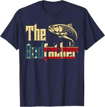 Funny Rodfather Trout Fly Fishing T Shirt Mens Reel Cool Dad T-Shirt