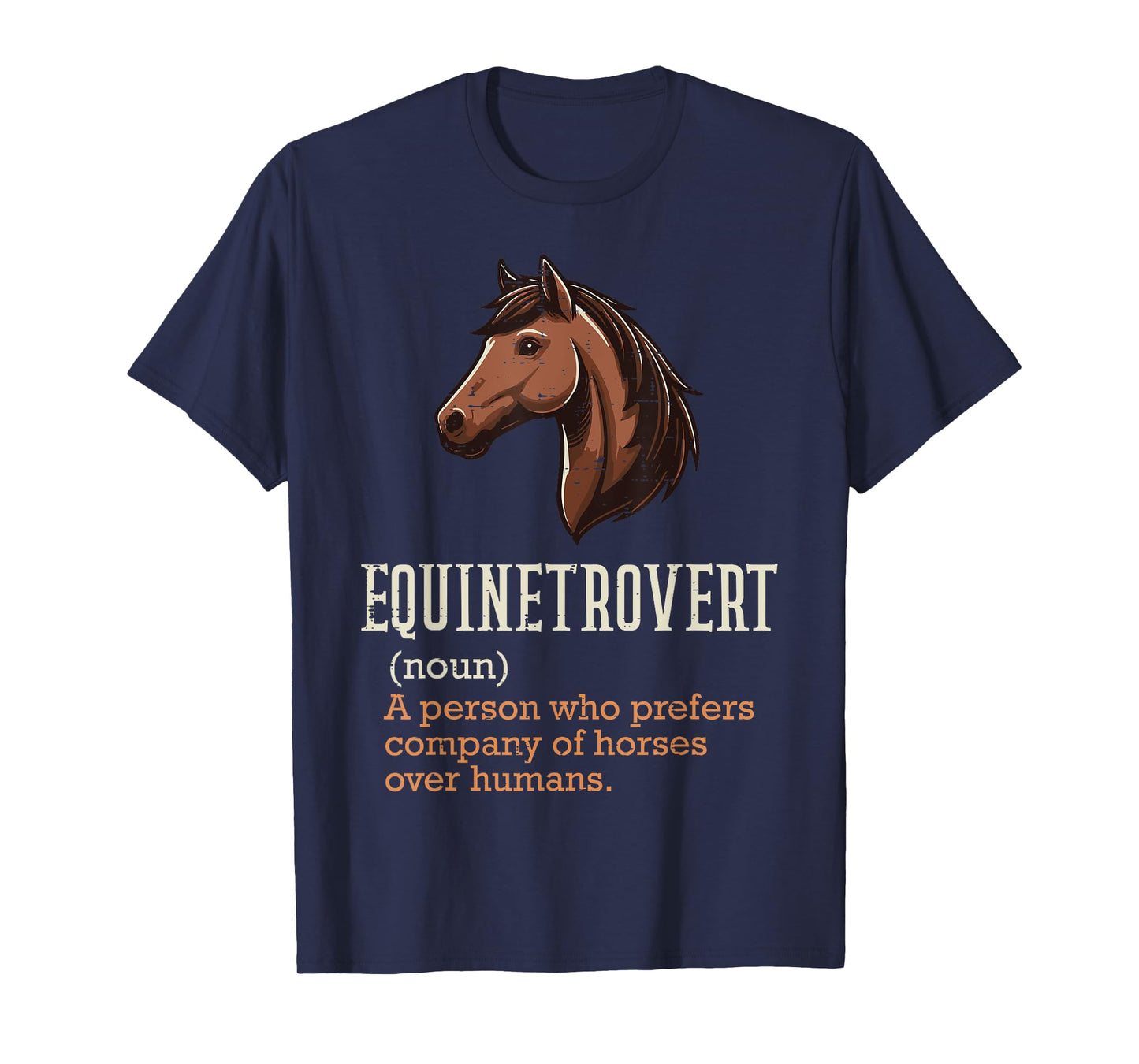 Horse Equinetrovert Definition Fun Equestrian Women Men Kids T-Shirt