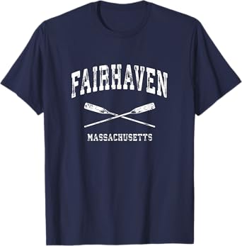 Fairhaven Massachusetts Vintage Nautical Crossed Oars T-Shirt