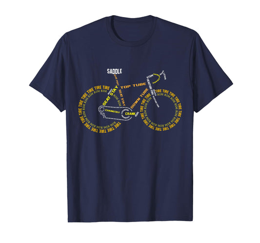 Funny Bicycle Anatomy Cyclist Cute Cycling Is Life Bikes T-Shirt