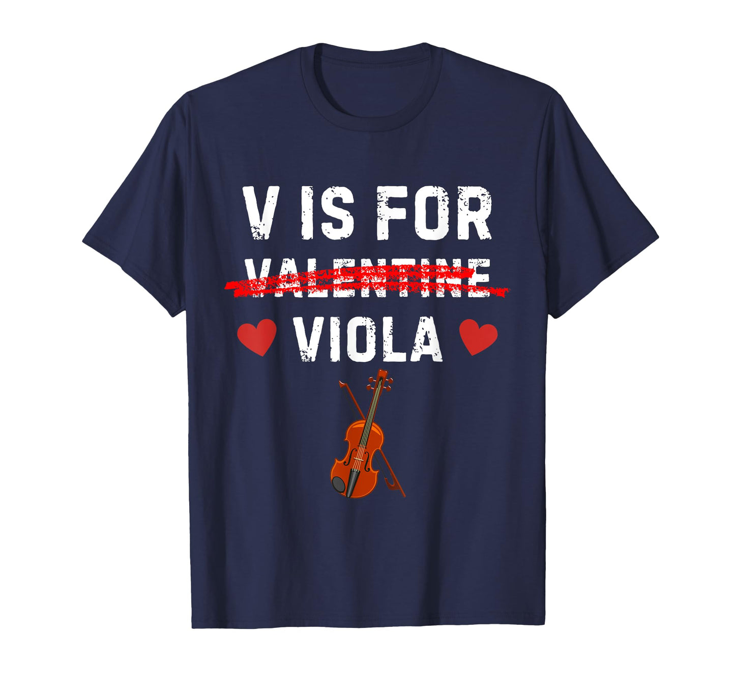 V Is For Viola Funny Violist Music Valentine T-Shirt