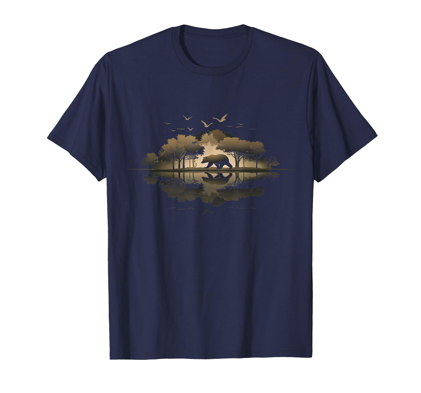 Bear Wildlife Trees Outdoors Nature Retro Forest Graphic Men T-Shirt