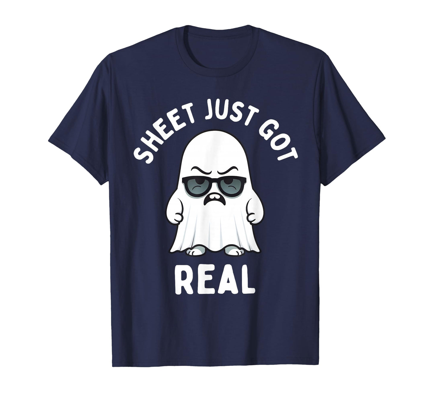 Boo Sheet Just Got Real Ghost Funny Halloween Costume Men T-Shirt