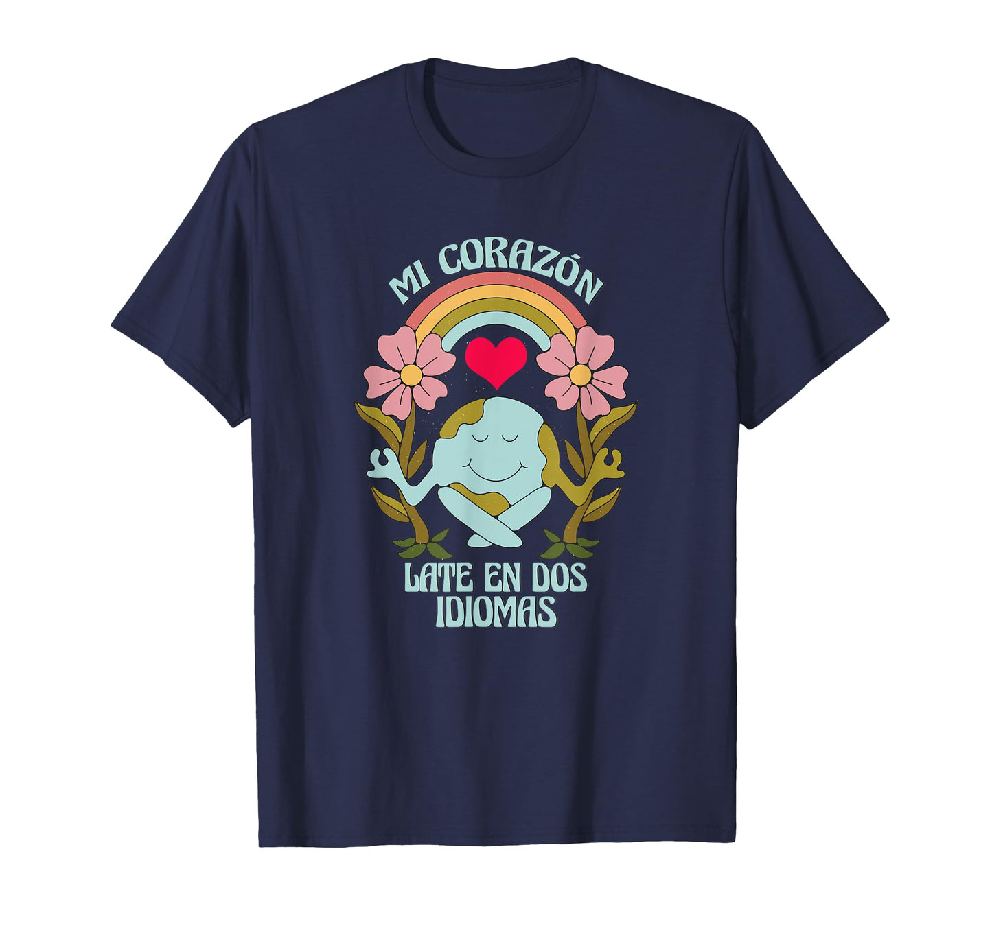 Mi Corazon Late en dos Idiomas Bilingual Teacher ESL T-Shirt