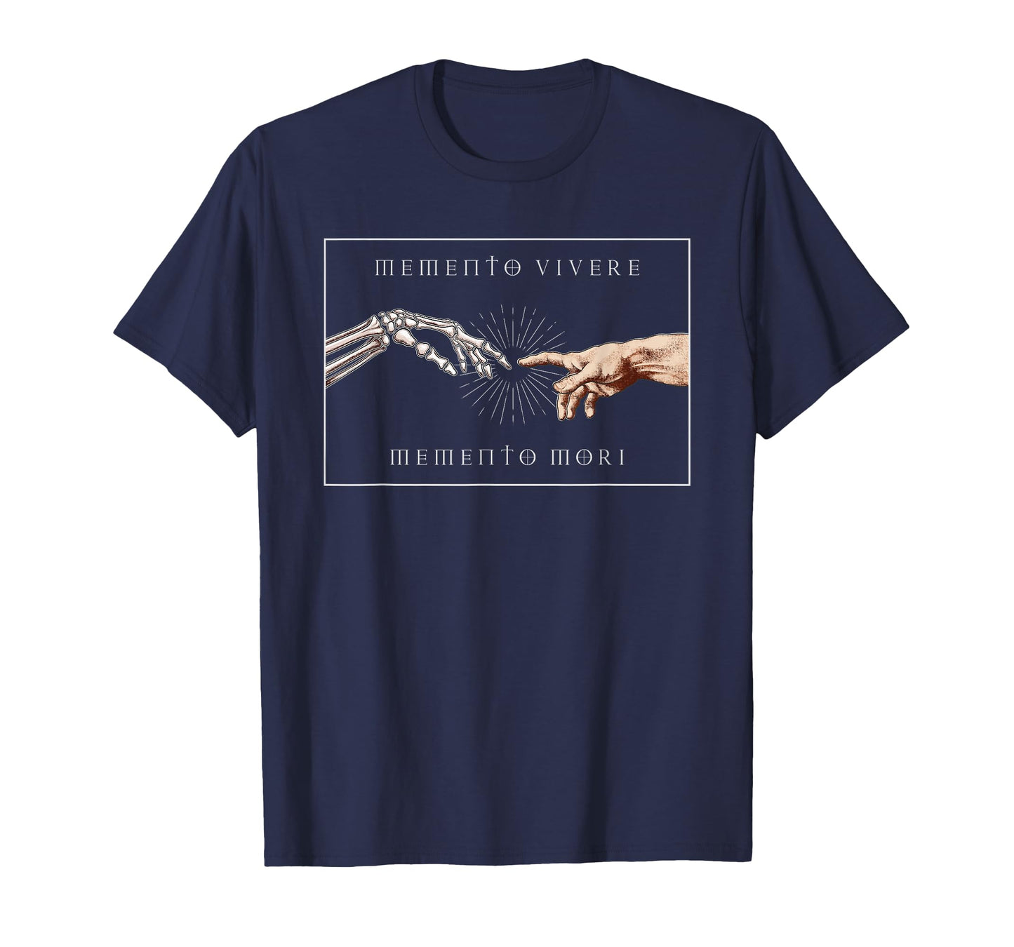 Memento Mori & Vivere - Skeleton Hand Creation of Adam T-Shirt