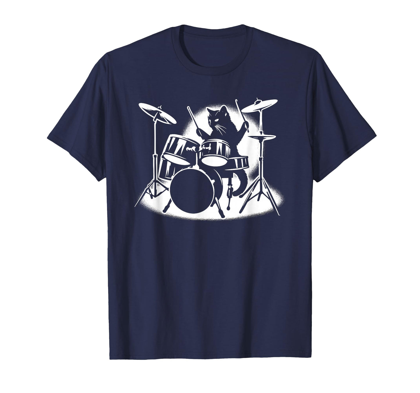 Cat Playing Drums Drummer Novelty Music Lover Funny Drummer T-Shirt