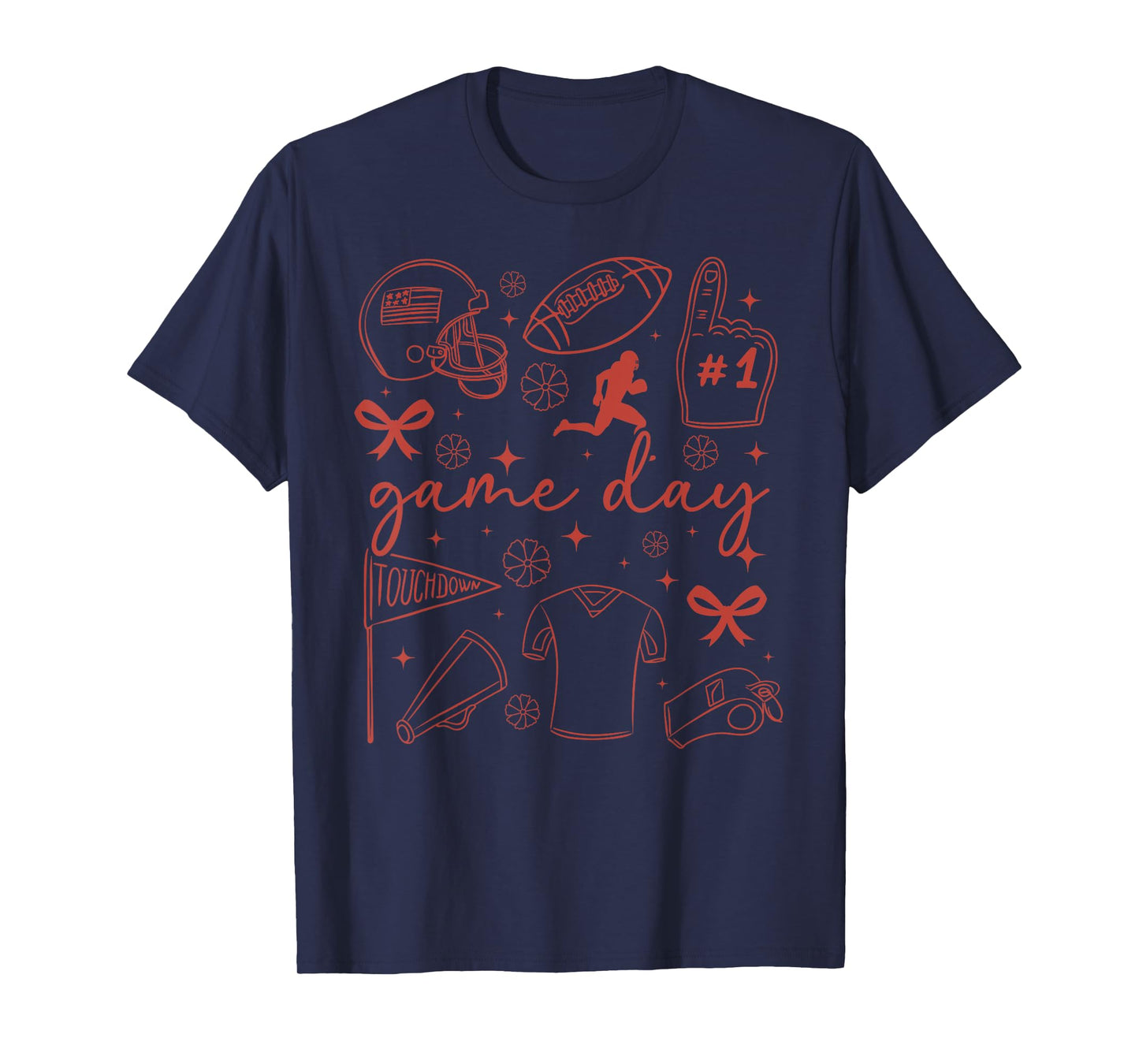 Football Game Day Coquette Game Day Football T-Shirt