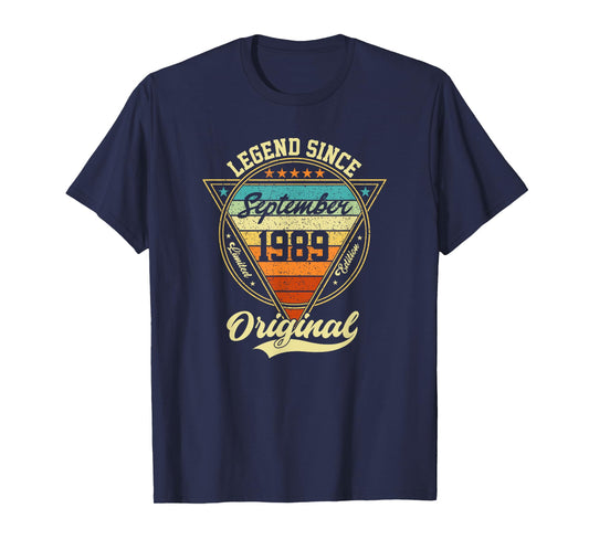 Vintage 36th Birthday Legend Since September 1989 T-Shirt