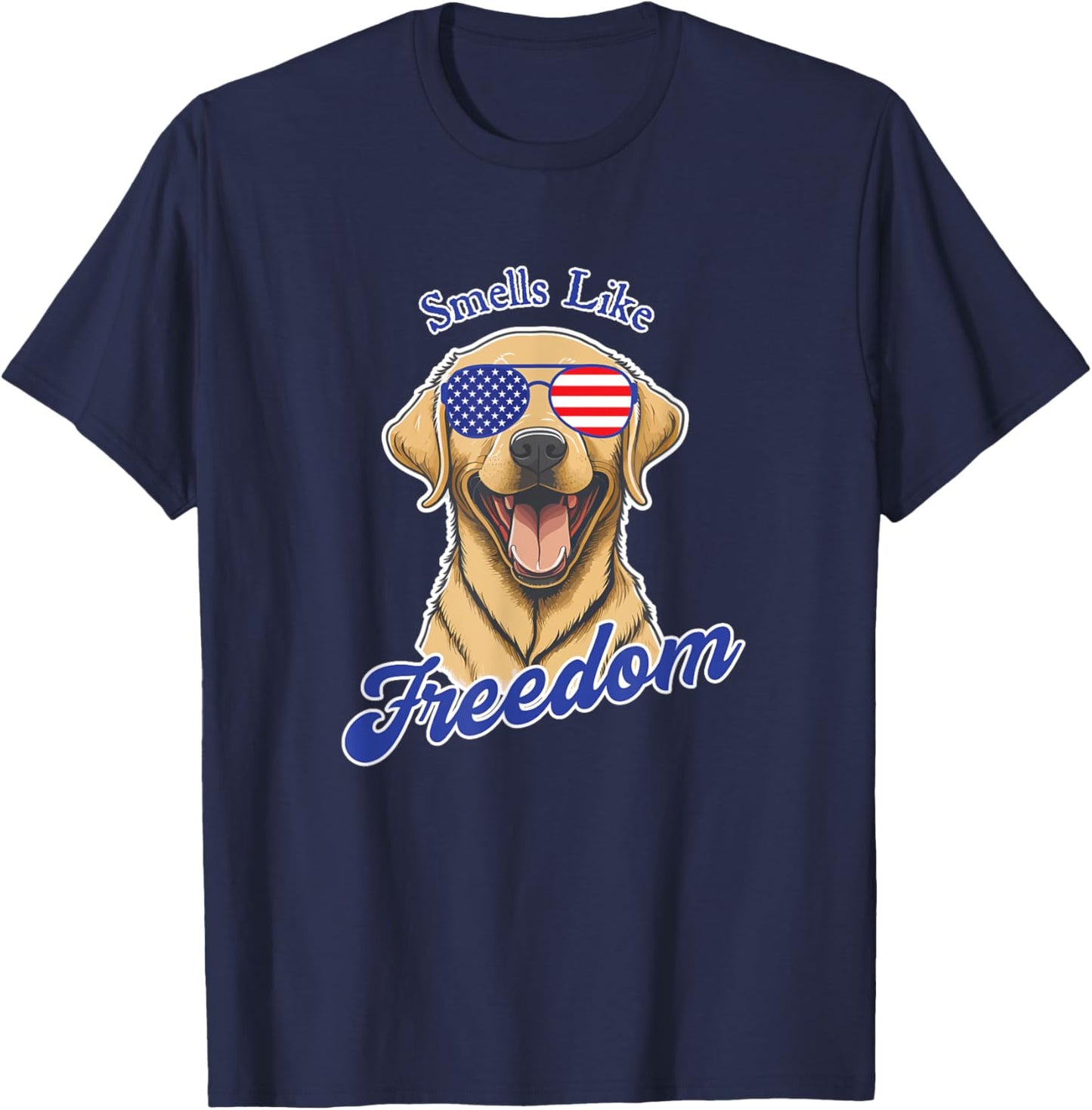 Yellow Lab American Flag Patriotic 4th of July Vintage T-Shirt