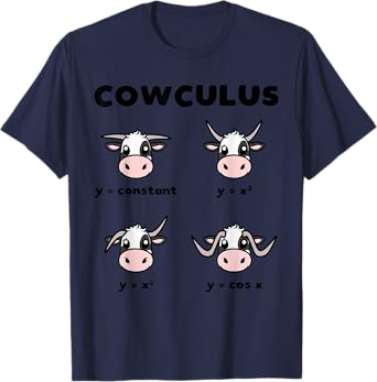 Funny Nerdy Cowculus Calculus Math Joke Mathematics Teacher T-Shirt