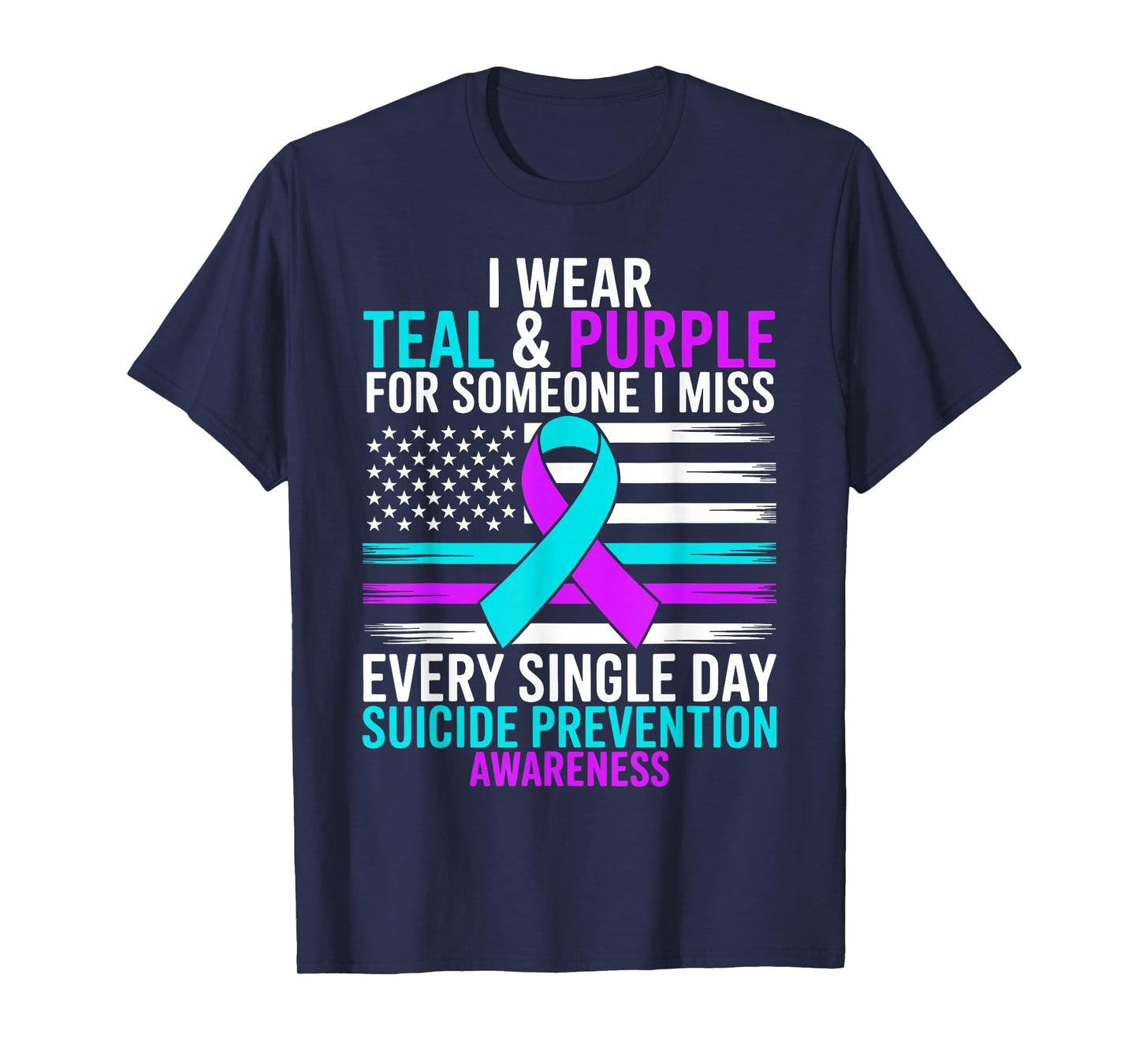 Retro I Wear Teal Purple for Someone Suicide Prevention T-Shirt