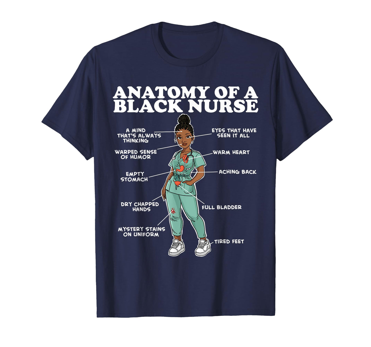 Anatomy of a Black Nurse T-Shirt