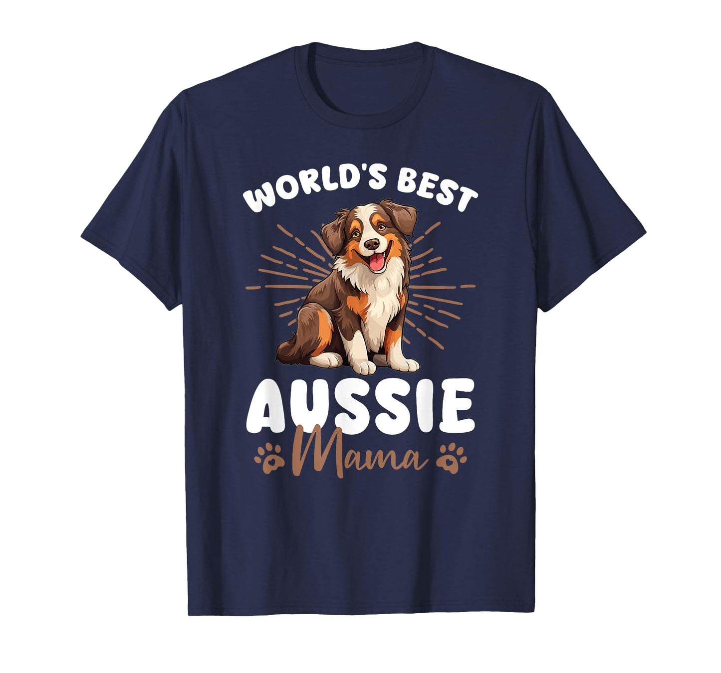 Australian Shepherd Red Tri Dog World's Best Aussie mama T-Shirt