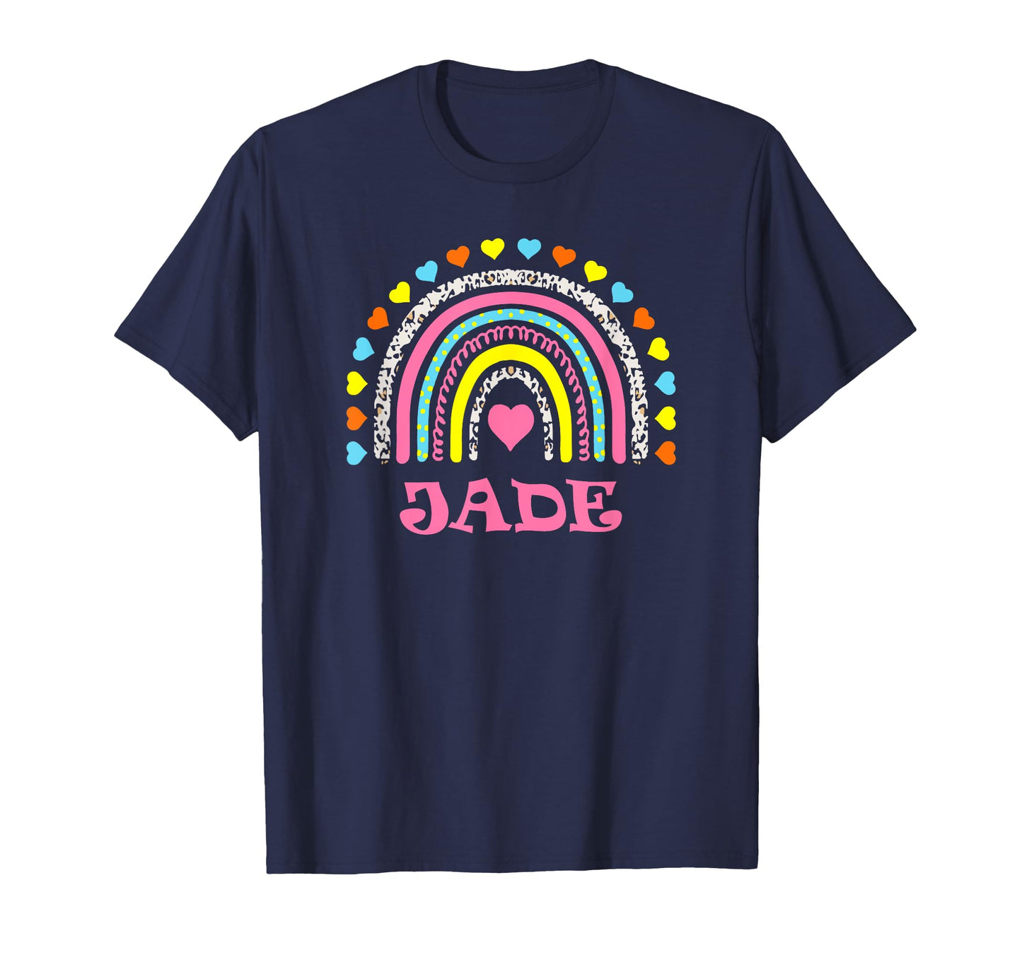 Jade Cute Colorful Rainbow Design for Girls Name Jade T-Shirt