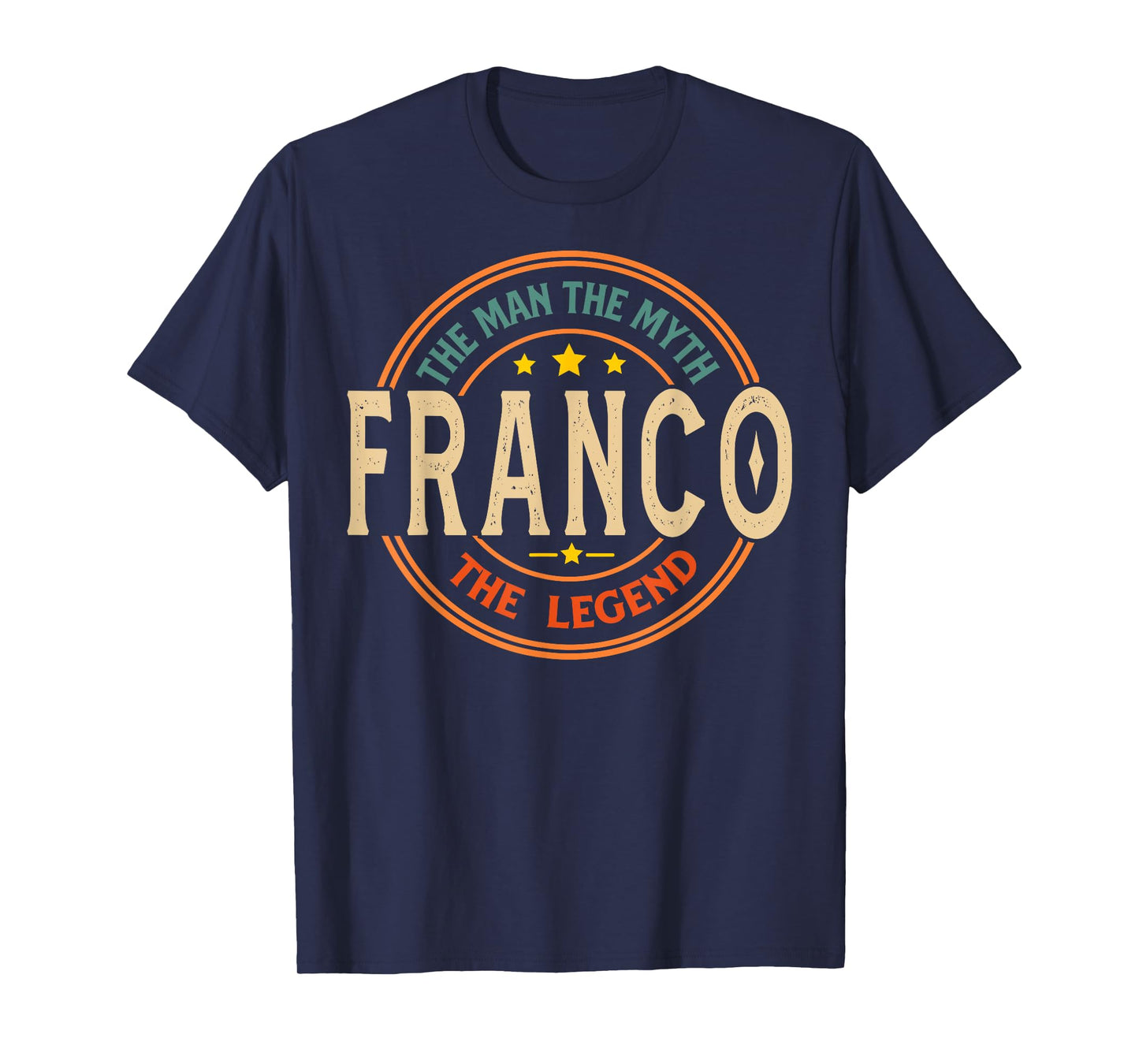 FRANCO The Man The Myth The Legend Vintage Personalized T-Shirt