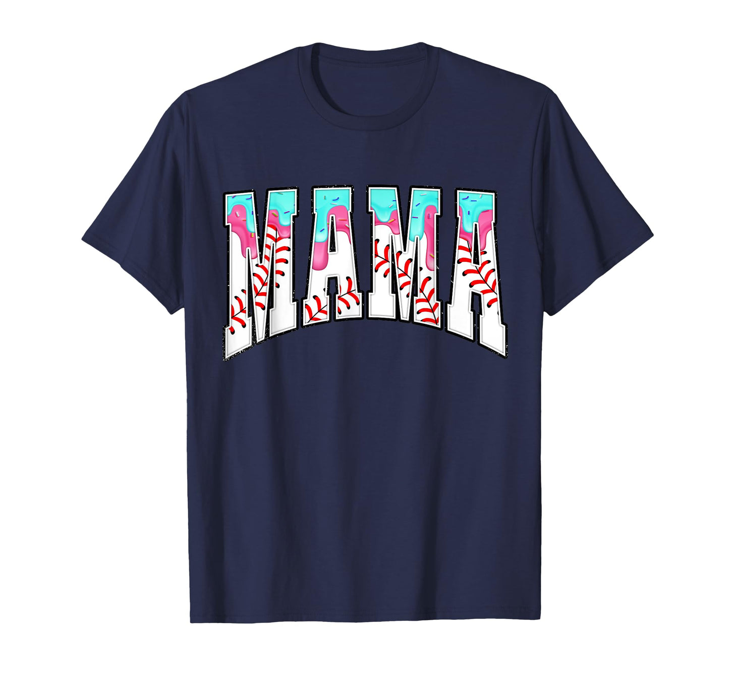 Baseball Mama Ice-Cream Dripping Gameday Mother's Day Mom T-Shirt