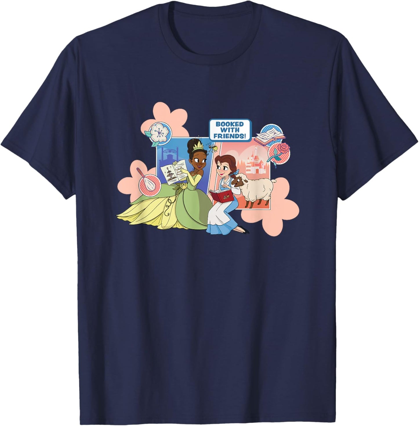 Disney Princess Booked With Friends Tiana & Belle Book Club T-Shirt