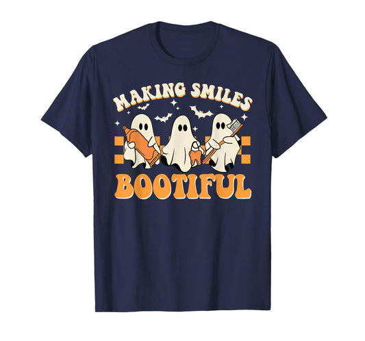 Making Smiles Bootiful Halloween Funny Ghost Dentist Dental T-Shirt