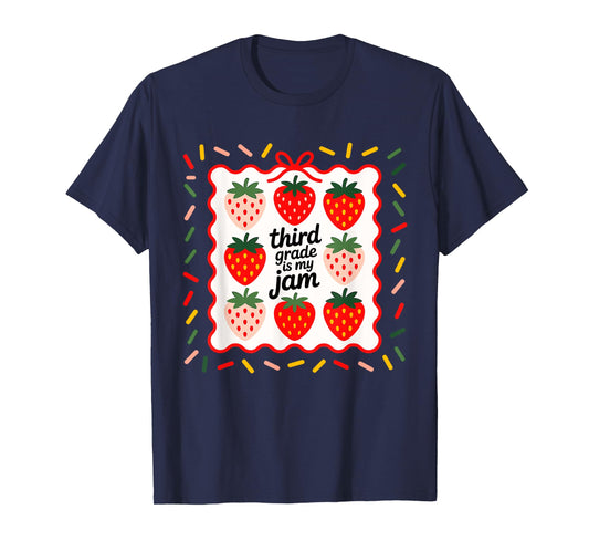 Third Grade is My Jam Strawberry Teacher Women T-Shirt