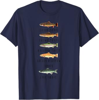 Types of Trout Fish Species Shirt Funny Trout Fishing Lover T-Shirt