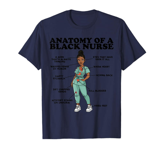 Anatomy of a Black Nurse T-Shirt