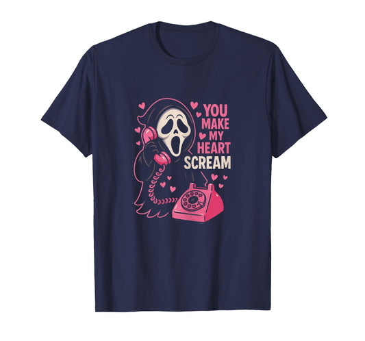 Cute Creepy Horror Make My Heart Scream Valentine’s Day T-Shirt