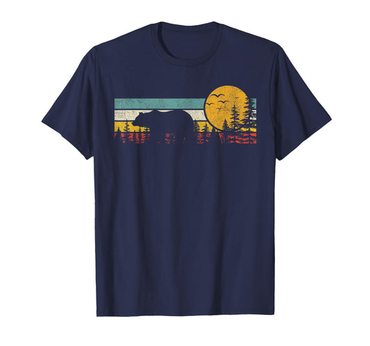 Trees Reflection Wildlife Nature Forest Outdoor Bear Vintage T-Shirt