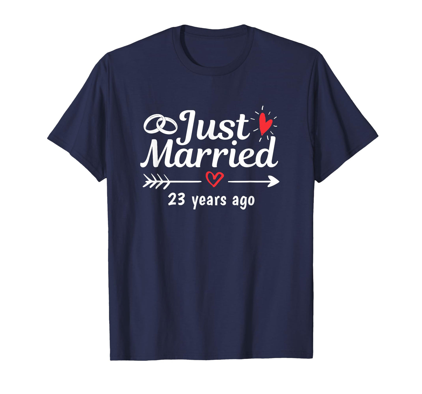 Just Married 23 Years Ago Funny Couple Wedding Anniversary T-Shirt