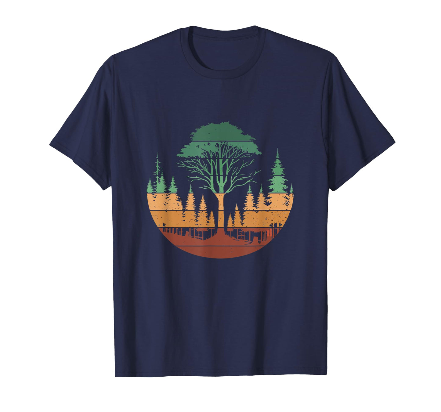 Trees Wildlife Nature Outdoors Retro Vintage Forest T-Shirt