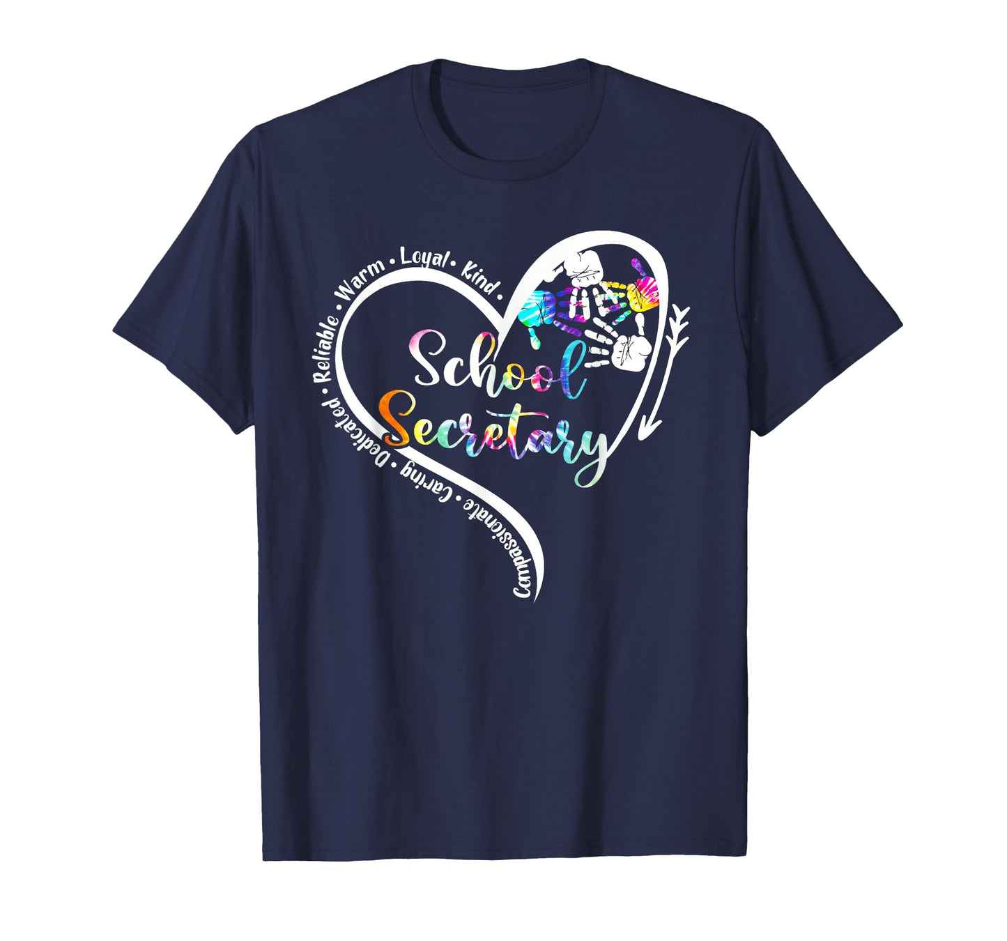 Tie Dye Heart School Secretary Life Tee Cute Back to school T-Shirt