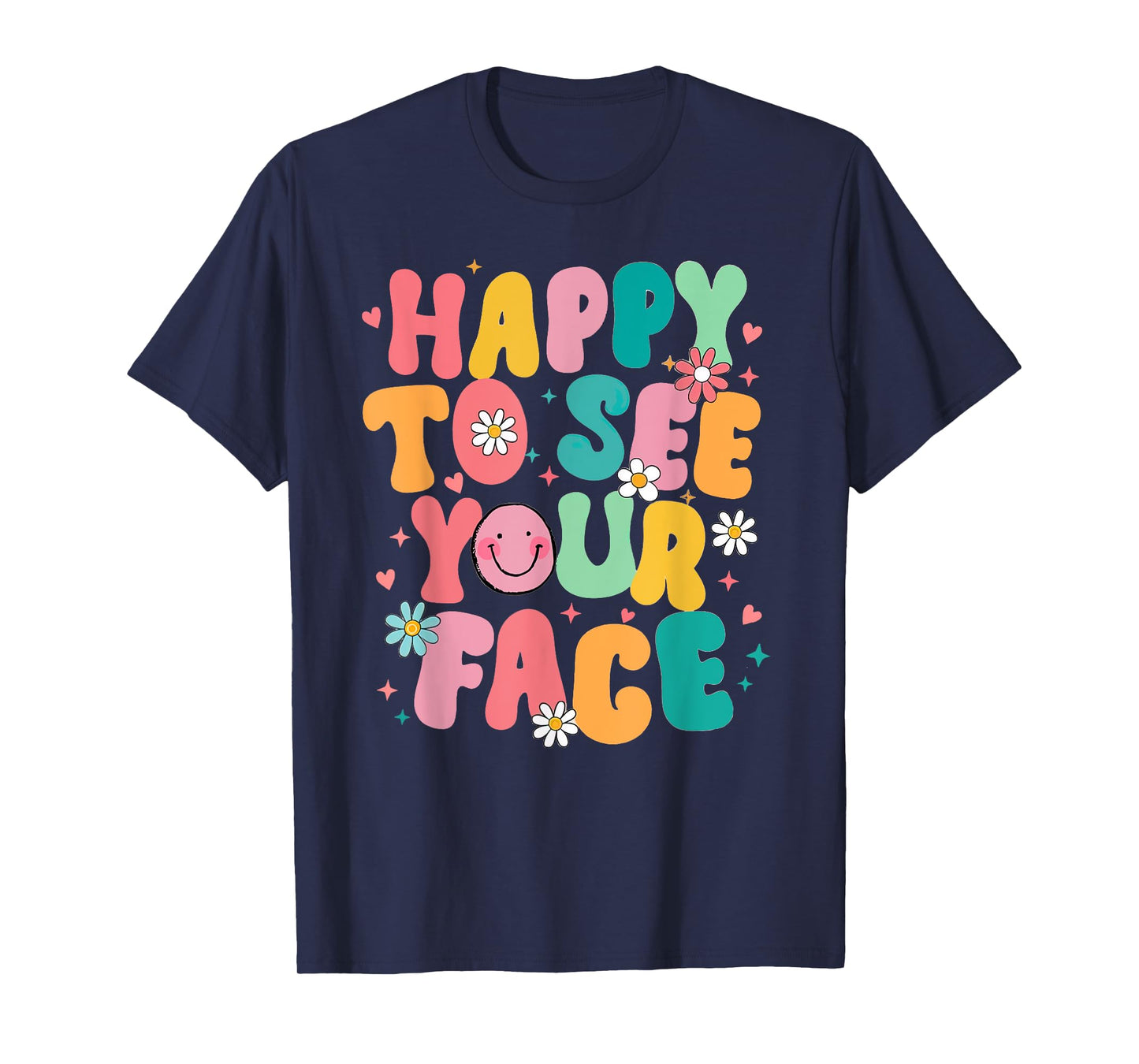 Happy To See Your Face Teacher Disco Ball Back To School T-Shirt