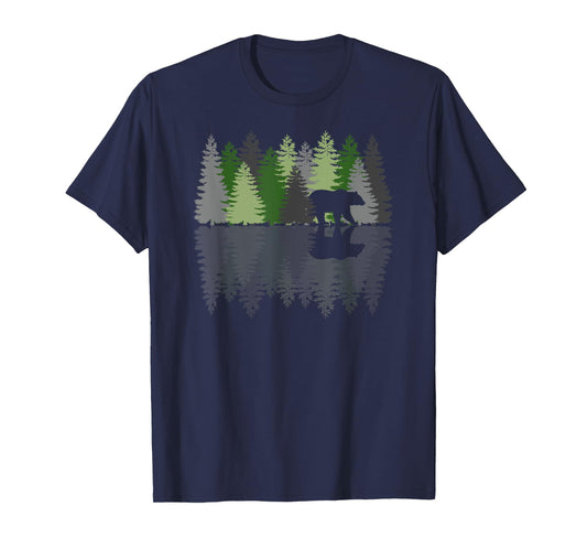 Trees Reflection Wildlife Nature Animal Bear Outdoor Forest T-Shirt