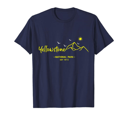 Yellowstone National Park Retro Mountains Hiking Souvenir T-Shirt