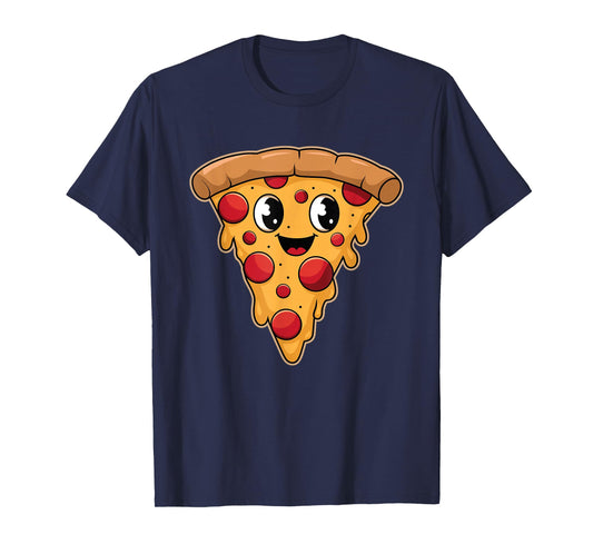 Cute Kawaii Pizza Slice National Pizza Day Funny Food Lovers T-Shirt