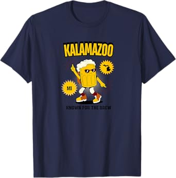 Funny Craft Beer Drinker Beverage Groovy Retro Kalamzoo MI T-Shirt