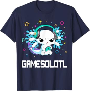 Gamesolotl Axolotl Gamer Shirt Video Games Funny Kids Boys T-Shirt