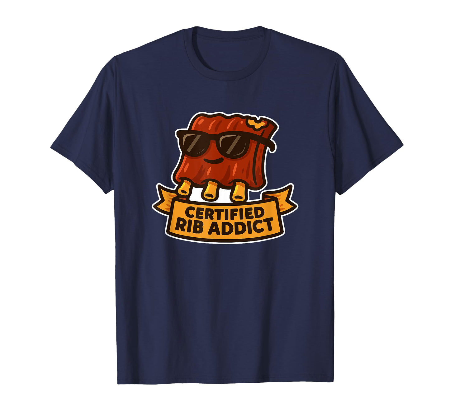 Certified Rib Addict Funny BBQ Humor for Meat Lovers T-Shirt