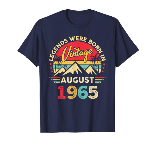 Vintage 60th Birthday Legends Were Born In August 1965 T-Shirt