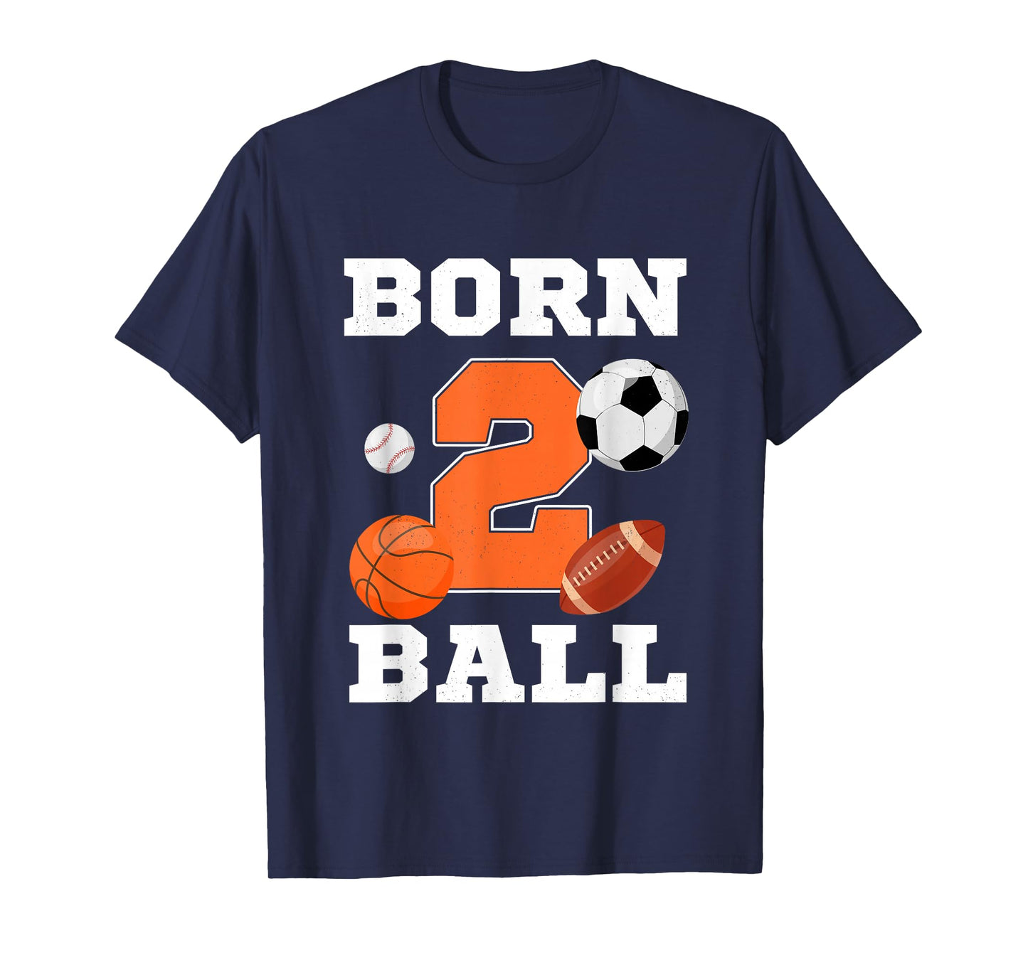 Born 2nd Ball Birthday Sport Ball Theme 2 Year Old Kids T-Shirt