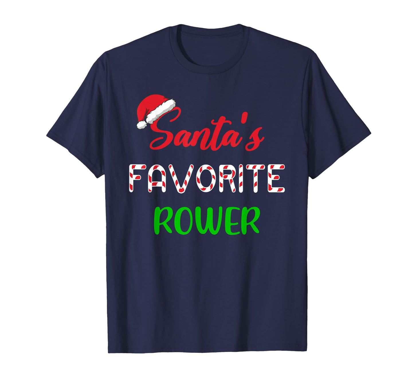 Santas Favorite Rower Funny Rowing Christmas T-Shirt