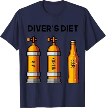 Funny Scuba Diving Beer Divers Diet for Diver T-Shirt