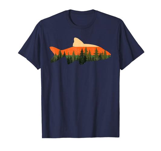 Trout Fly Fishing Outdoor Forest Nature Wildlife Fisherman T-Shirt