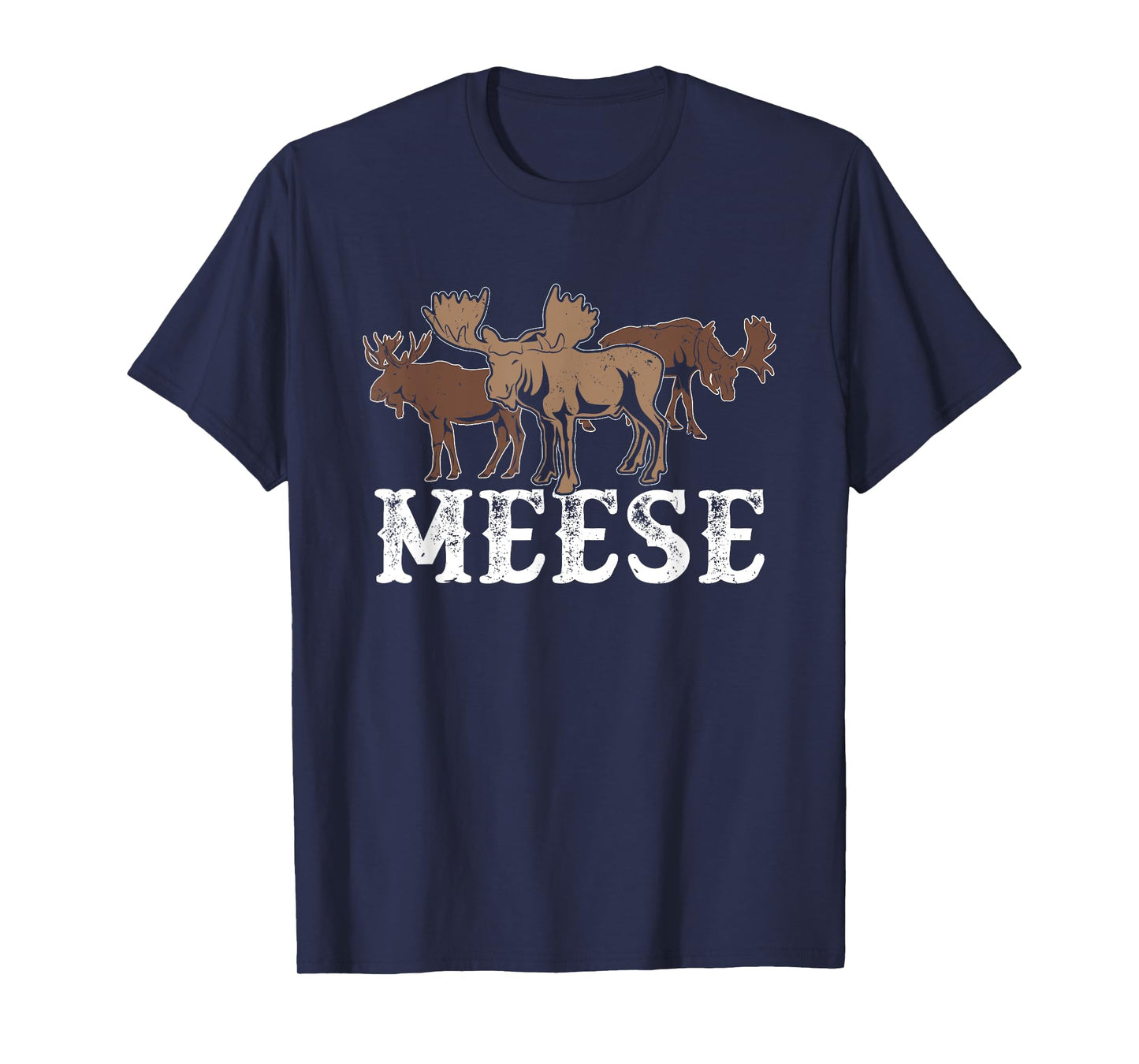 Elk American Wildlife Funny Plural Wordplay Meese Moose T-Shirt